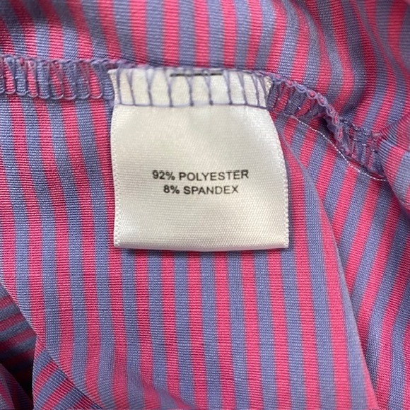 Peter Millar Summer Comfort XXL Pink Striped Golf Polo Shirt Greenbrier Logo‎ - Picture 7 of 10